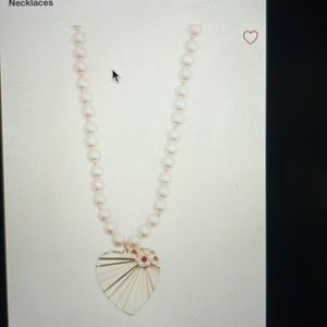 Betsy Johnson pearl necklace with gold heart new with tags